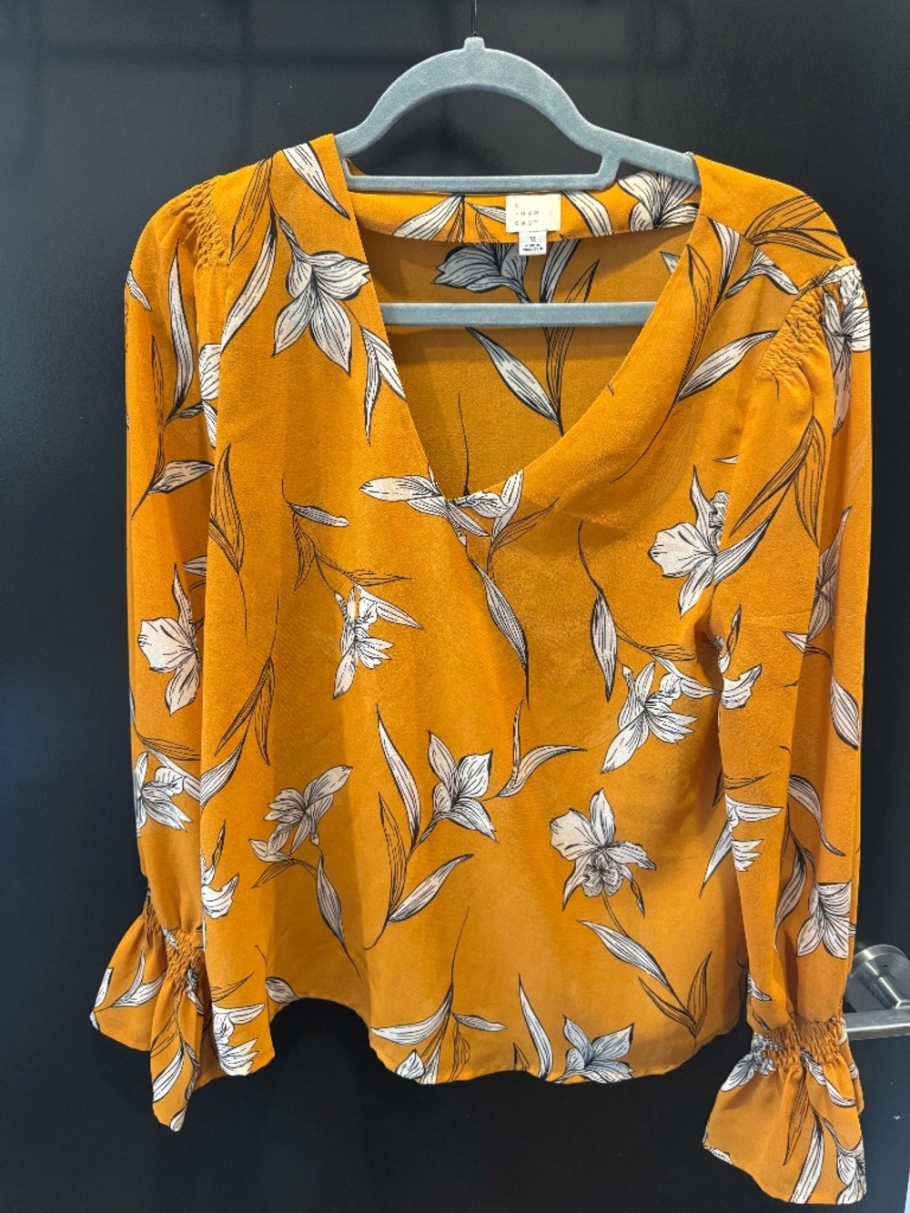 Orange Floral Blouse